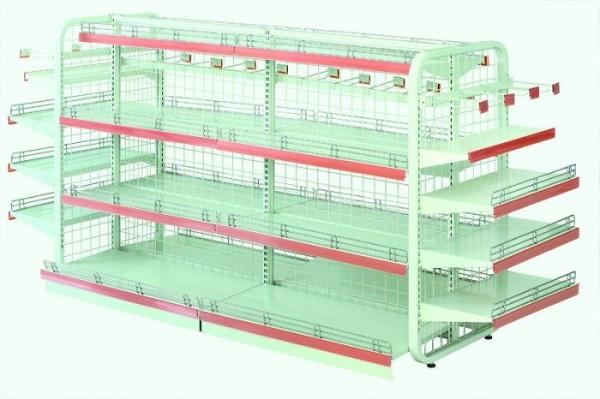 Single Sided Metal Display Shelving Six Layers Cold Rolled Steel Material