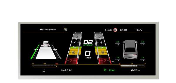 10.25 Inch TFT Color LCD Display 1920×720 Resolution For Speedometer