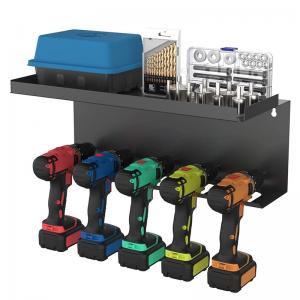 Heavy Duty Floating Tool Shelf Metal Power Tool Storage Organizer Holder Wall Mounted Storage Rack