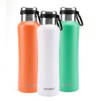China 2020 New Replaceable Lid Bamboo Lid Vacuum Thermos Cup Sports Water Bottle With Handle on sale