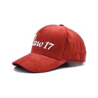 China Corduroy Fabric 5 Panel Structured Sports Baseball Cap Snap Back Hats With 3D Puff Embroidery on sale