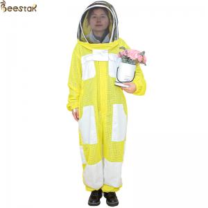 China 3 Layer Yellow Beekeeping Outfits Ventilated Apicultura Bee Jacket Beekeeping Suit wholesale