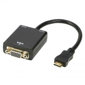 China 1080P Mini HDMI to VGA Video Converter HD Cable Adapter + 3.5mm Audio Output with Micro US supplier