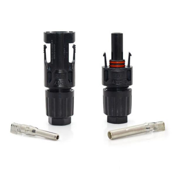 PPO Shell Solar Panel Connectors with ISO9001 Certification Double Seal Ring and Snap-in Safety Locking