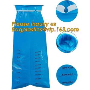 China emesis vomit bag disposable,Used for hospita/ travel /airplane/ disposable blue plastic vomit bag with ring Medical Emes wholesale