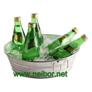 China Round galvanized metal beverage tub with handles soda cooler beverage cooler supplier