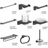 Wall mounted stainless steel bathroom accessories set robe hook black colour