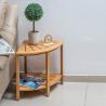 Versatile Indoor Outdoor Freestanding 2-Tier Bamboo Corner Shower Bench with