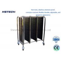 China Stainless Steel Structure PCB Handling Equipment Storage Turnover Car with 4 Adjustable Bezels on sale
