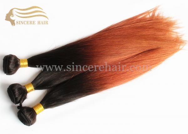 20 Inch Hot Sell Ombre Human Hair Extensions, 50 CM Ombre Remy Human Hair Weft