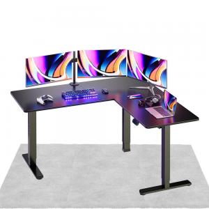 China Ergonomic Electric L Shaped Standing Desk With Dual Motor Memory Setting Operation Panel supplier