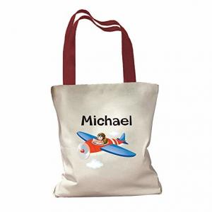 China Lightweight Custom Printed Tote Bags With Colored Handles Fashionable supplier