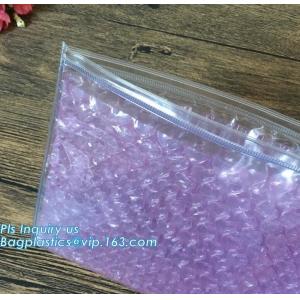 Flat bottom zip lock tin tie food packaging aluminum foil bubble bag, Air Bubble Plastic Packing Bag, Shock Proof Slider