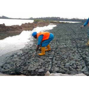 China Flood Control PVC Coated River Control Gabion Basket , Wire Basket Stone Wall supplier