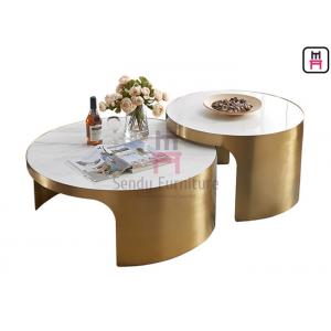 Round 60cm 70cm Stainless Steel Coffee Table 0.6cbm
