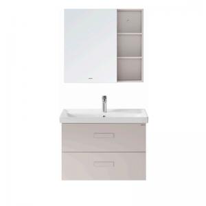 Wall Hung PVC Bathroom Cabinet , Multilayer Board Wash Basin Mirror Cabinet