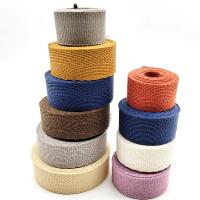 China GRS Herribone Woven Paper Ribbon Roll Plain Pattern Assorted Color Solid on sale