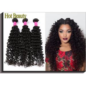 Natural Black 5A Virgin Brazilian Hair , Deep Wave Human Hair Weave