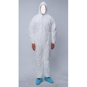 China Disposable Microporous protective safety coverall/work suit,white,55g,SMS coverall with or without hood and boot supplier