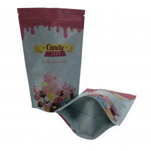 Customized Glossy Surface Digital Printing Plastic Zip Lock Flat Bag With Aluminum Foil Bags For Candy Bags