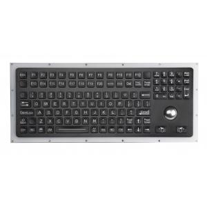 China Durable Black Rear Panel Mount Ruggedized Keyboard Industrial Keyboard With Trackball supplier