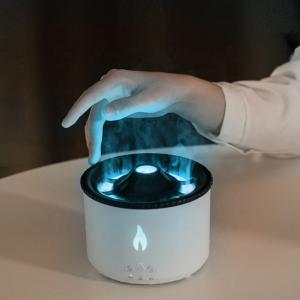 China Electric Essential Oil Aroma Diffuser With Remote Ultrasonic Smart Aroma Diffuser Volcano 360ML Humidifier Flame supplier