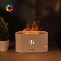 China Direct Sale Ultrasonic Air Essential Oil Fire flame lamp 7 Colors led lamp with Mist Aroma Essential Oil Diffuser for bedroom on sale