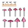 China Tideway 6mm Shank CNC Router Bit Outils Fraiseuse de Face Carbure 3D V-Groove V Bit pour le Travail du Bois Revêtement en Étain OEM Personnalisé wholesale
