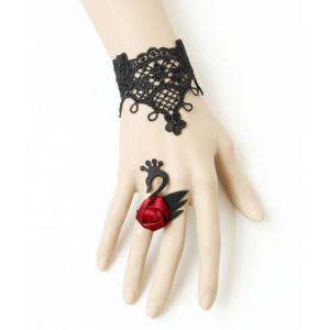 China Black Swan complex Gulei Si female bracelet with ring Gothic bridal jewelry suit supplier