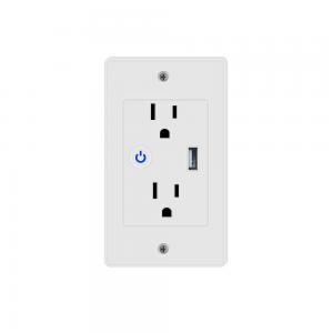 Wifi Smart Wall Outlet 2ac+1usb Us Standard Work With Google&Alexa voice Control