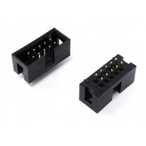 China Black Through Hole Male Socket / 2.54mm Straight Male Box Header Connector supplier