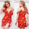 China China Clothing Manufacturers Service Womens Slip Custom Red Short Chiffon Flower Dress Mini wholesale