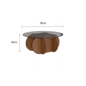 China Simple Light Luxury Solid Wood Acrylic Coffee Table Living Room Round Tea Table supplier