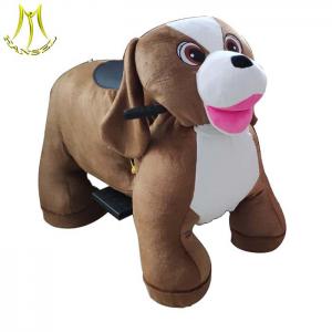China Hansel children plush toys stuffed animals on wheels shopping mall moving animal dog scooter supplier