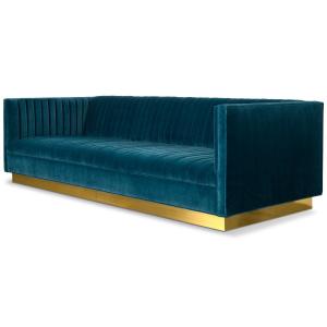 China wholesale modern luxury furniture sofa 4 fabric color,  classic 3 seat lounge metal base for living room supplier