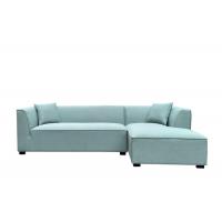 China Sectional sofa polyester fabric cover facing right chaise timber legs turquoise D30 pure foam on sale