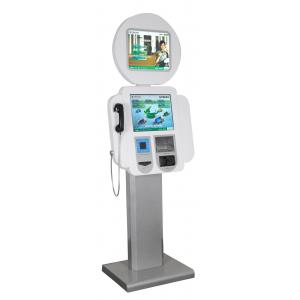 Bar-code Scanner and Fingerprint Reader Wifi Free Standing Kiosk for Internet / Information Access