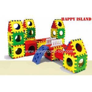 China Combination Indoor Playground Kids Toys For Plastic Link Building Blocks Slide supplier