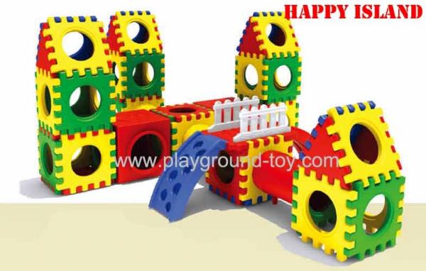 Combination Indoor Playground Kids Toys For Plastic Link Building Blocks Slide