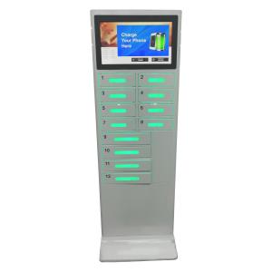 China Android Based System Cell Phone Battery Charging Station Touch Screen With 12 Doors and Remote Control Platform supplier