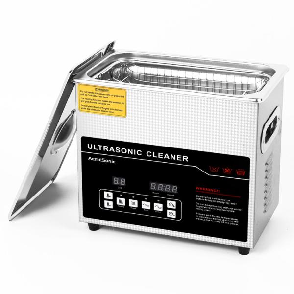 SUS 304 Ultrasonic Cleaning Machine with Drain Valve 4 Transducers 100W Heating Power