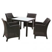 China Star hotel outdoor furniture waterproof wicker dining set 4 seating garden furniture outdoor rattan table---8086 on sale
