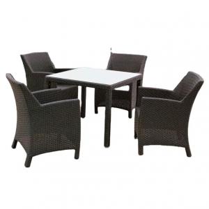 Star hotel outdoor furniture waterproof wicker dining set 4 seating garden furniture outdoor rattan table---8086