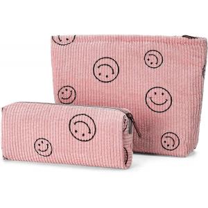 Shockproof Soft Cosmetic Bags For Women Travel Pink Small Make Up Brush Pouch