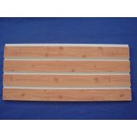 China Moisture Proof 4ft 8ft PVC Slatwall Panels Fixture Customized With Wood Grain Surface on sale