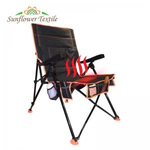 China Heated Outdoor Folding Camping Chair Black Steel Pipe 23''x33''x39'' supplier