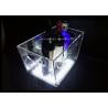 Customized Acrylic Transparent LED Ice Bucket With Colorful Light And Two