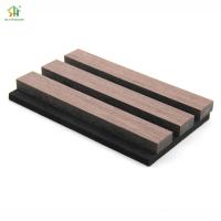 China 25mm Thickness Acoustic Wooden Wall Panels Soundproof MDF Slat Acoustic Wall Panels For Indoor on sale