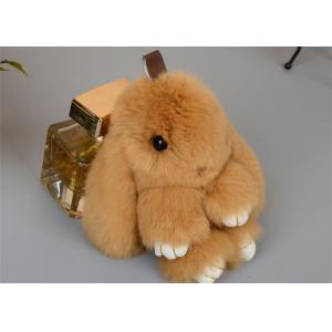 China Car Accessory Rabbit Fur Keychain Cute With Adorable Bunny Patten Shape supplier