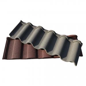 2024 New Type Deep Roman Tile Groove Tile AZ90 Aluzinc Color Stone Coated Metal Roofing Tile Villa Architecture